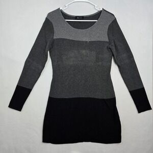 AB Studio Women's Striped Long Sleeve Sweater Dress Size L